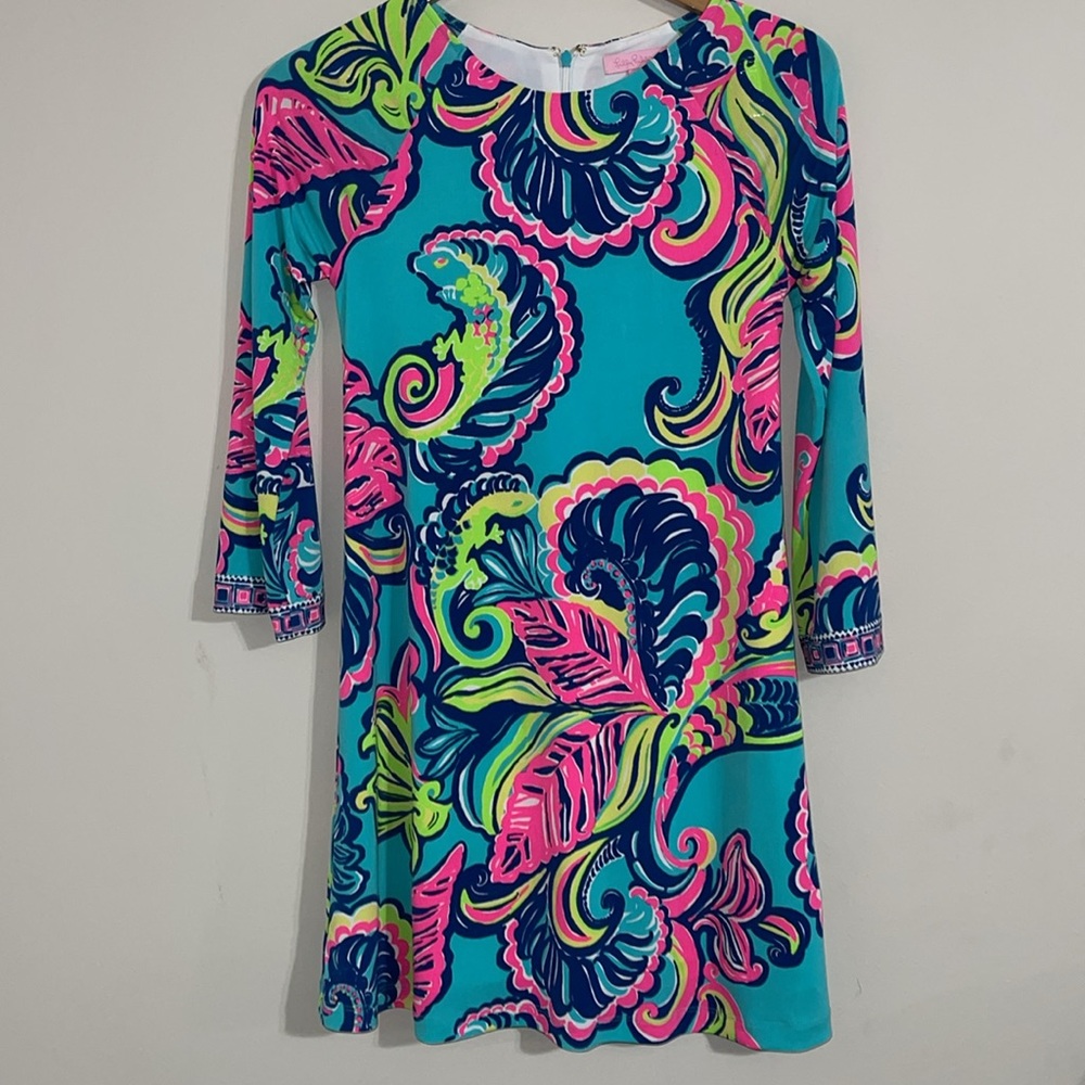 Lilly Pulitzer  Womens XS Blue Pink Private Island floral paisler sheath dress